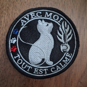 Ecusson Chat Blanc